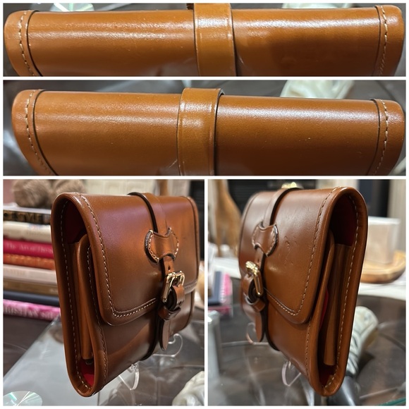 Boldrini Selleria Genuine Florentine Vacchetta Leather Vintage Cosmetics Bag 🔥🔥 - Picture 5 of 16